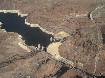 Hoover Dam and Lake Mead from above