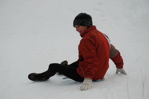 Liesbeth on the sled